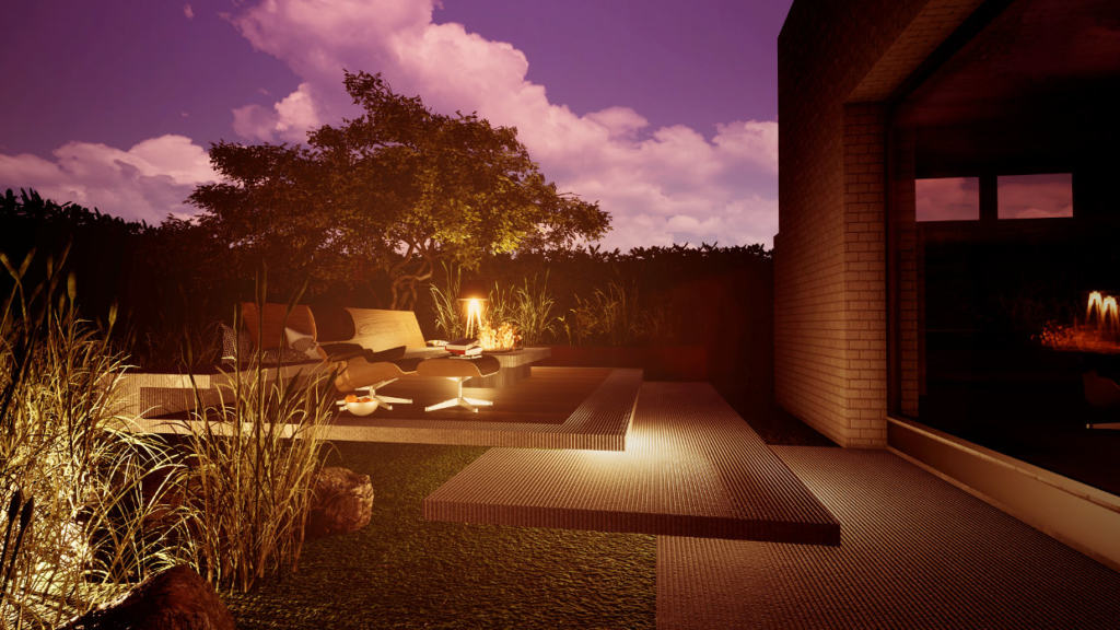 Terrasse mit Feuerstelle
