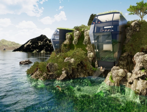 CLIFFHANGER RESORT- Futuristic houses on the waterfront